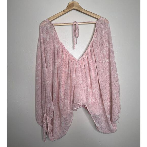 Tularosa Nola Top Dylan Orchid Floral Pink Blouse Size Medium - Picture 7 of 7